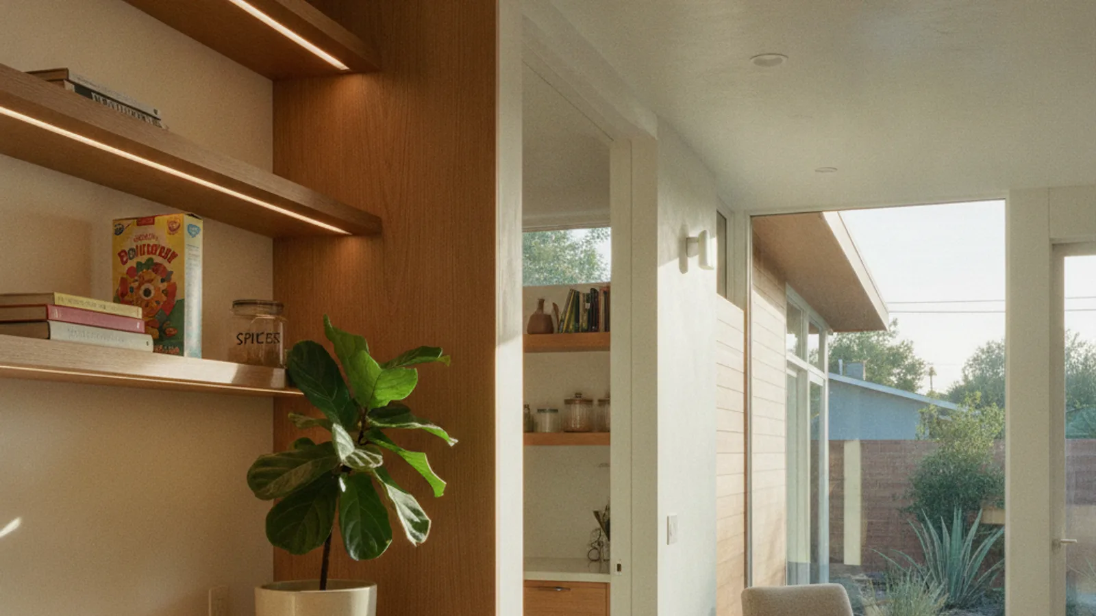 A detailed architectural elevation drawing of a modern Accessory Dwelling Unit on a drafting table.
